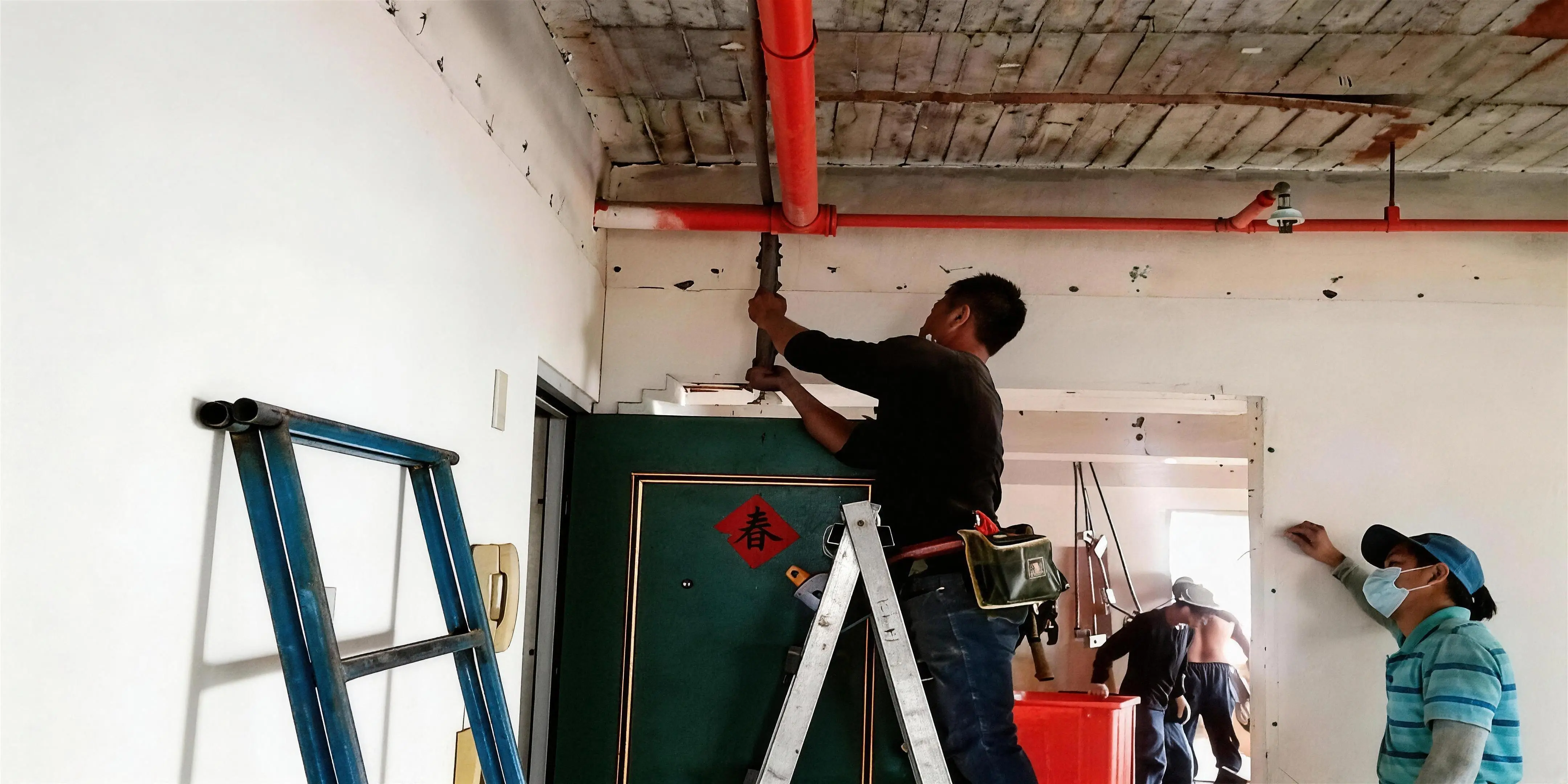 台中消防配管與管線施工現場